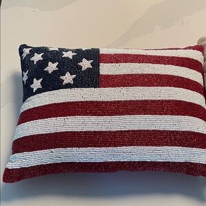 Pier 1 American Flag Beaded Pillows